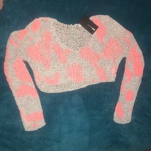 Knit Sweater Crop Top